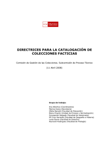 Catalogación de colecciones facticias