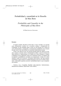 Probabilidad y causalidad en la filosofía de Max Born Probability