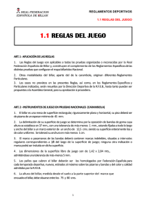 1.1 reglas del juego - Real Federación Española de Billar