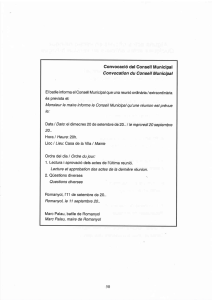 Convocaciô del Conseil Municipal Convocation du Conseil