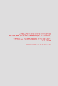 LA REGULACIÓN DEL RÉGIMEN ECONÓMICO MATRIMONIAL EN