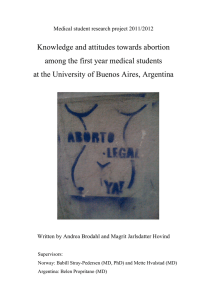 Knowledge and attitudes towards abortion among the first year