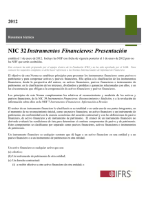 NIC 32Instrumentos Financieros: Presentación
