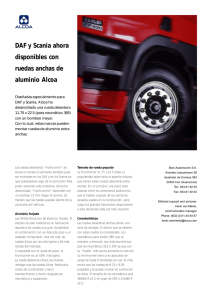 DAF y Scania ahora disponibles con ruedas anchas de aluminio Alcoa