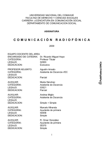 Comunicacion radiofonica - Facultad de Derecho y Ciencias