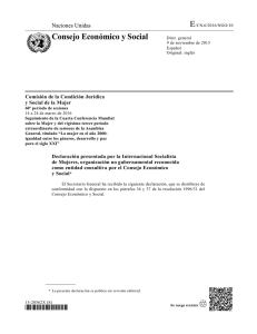 Declaración de la ISM publicada por las Naciones Unidas