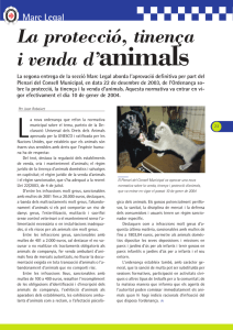 La protecció, tinença i venda d`animals