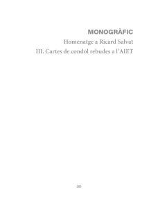 MONOGRÀFIC Homenatge a Ricard Salvat III. Cartes de