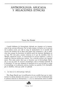Antropología aplicada y relaciones étnicas. San Román Espinosa