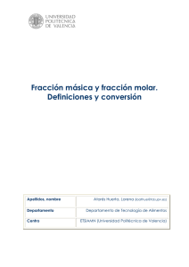 Fracción másica y fracción molar. Definiciones y conversión