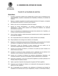 Facultades - H. Congreso del Estado de Colima