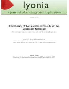 Ethnobotany of the Huaorani communities in the Ecuadorian