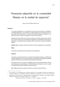 Neumonía adquirida en la comunidad Manejo en la unidad de