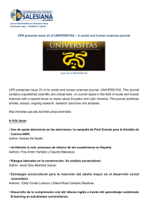 UPS presents issue 23 of UNIVERSITAS – A social and human
