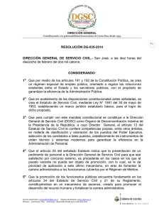 RESOLUCIÓN DG-035-2014 DIRECCIÓN GENERAL DE SERVICIO
