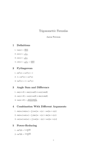 Trigonometric Formulas