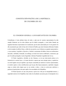 constitución política de la república de colombia de 1821