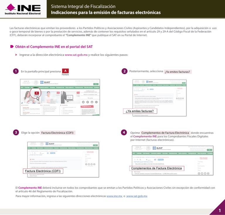 Sistema Integral de Fiscalización 1 Indicaciones para la emisión de