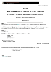 Ley 15.312 ADNISTRACION NACIONAL DE COMBUSTIBLES