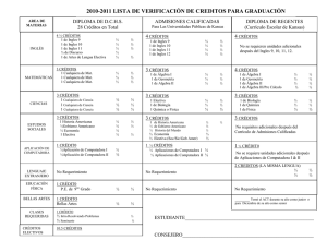 Lista de Verificación de Créditos para Graduación