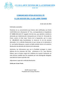 COMUNICADO Nº024-2016/CDCLTE A LOS