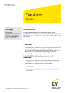 Tax Alert - Normas de exoneración de impuestos vehiculares