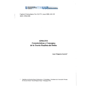 ENSAYO Características y Conceptos de la Teoría Finalista del Delito