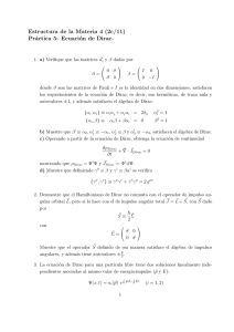 Estructura de la Materia 4 (2c/11) Práctica 5: Ecuación de Dirac.