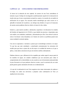 CAPÍTULO 6.0 CONCLUSIONES Y RECOMENDACIONES Al inicio