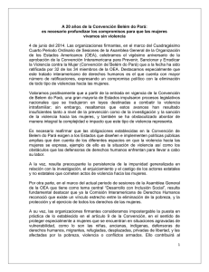 A 20 años de la Convención Belém do Pará: es necesario