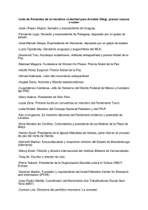 Lista de firmantes de la iniciativa «Libertad para Arnaldo Otegi
