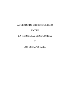 acuerdo de libre comercio entre la república de colombia y los