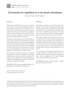 El principio de legalidad en la ley penal colombiana