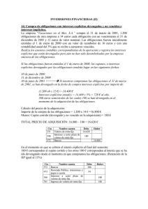 INVERSIONES FINANCIERAS (II) 1d. Compra de obligaciones con