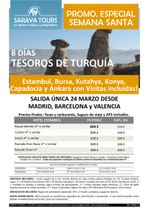 Promo Tesoros de Turquía 24 Marzo MAD, BCN y VLC