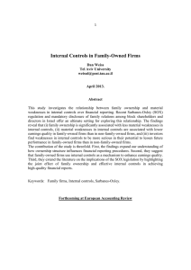 Internal Controls in Family