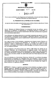 REPÚBLICA DE COLOMBIA MINISTERIO DE DEFENSA