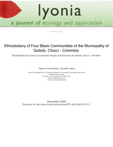 Ethnobotany of Four Black Communities of the Municipality of