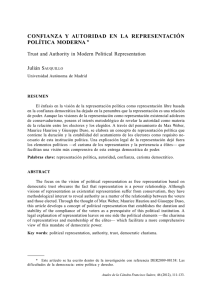 confianza y autoridad en la representación política moderna