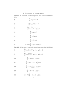 Ejercicios de Ecuaciones Diferenciales I