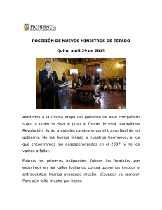 NUEVOS MINISTROS - Presidencia de la República del Ecuador