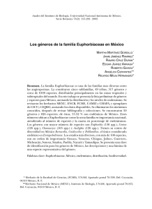 Los géneros de la familia Euphorbiaceae en - E-journal