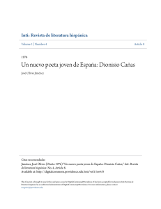 Un nuevo poeta joven de España: Dionisio Cañas