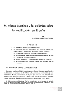 M. Alonso Martínez y la polémica sobre la codificación en España