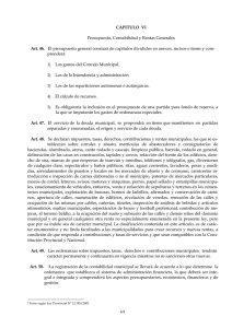CAPITULO VI Presupuesto, Contabilidad y Rentas Generales Art. 46