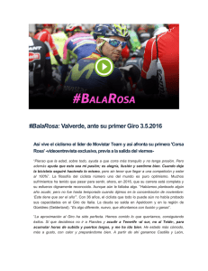 #BalaRosa: Valverde, ante su primer Giro 3.5.2016