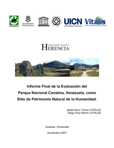 Informe Final de la Evaluación del Parque Nacional Canaima
