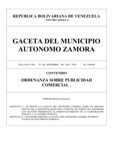 CONCEJO DEL MUNICIPIO ZAMORA –ESTADO ARAGUA