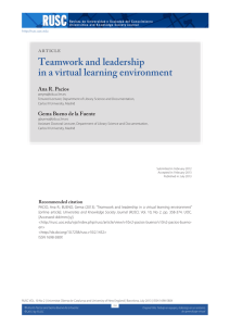 Teamwork and leadership in a virtual learning environment