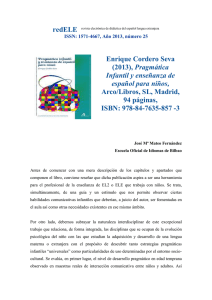 Enrique Cordero Seva (2013), Pragmática Infantil y enseñanza de